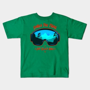 Shred the trail eat sleep ride Kids T-Shirt